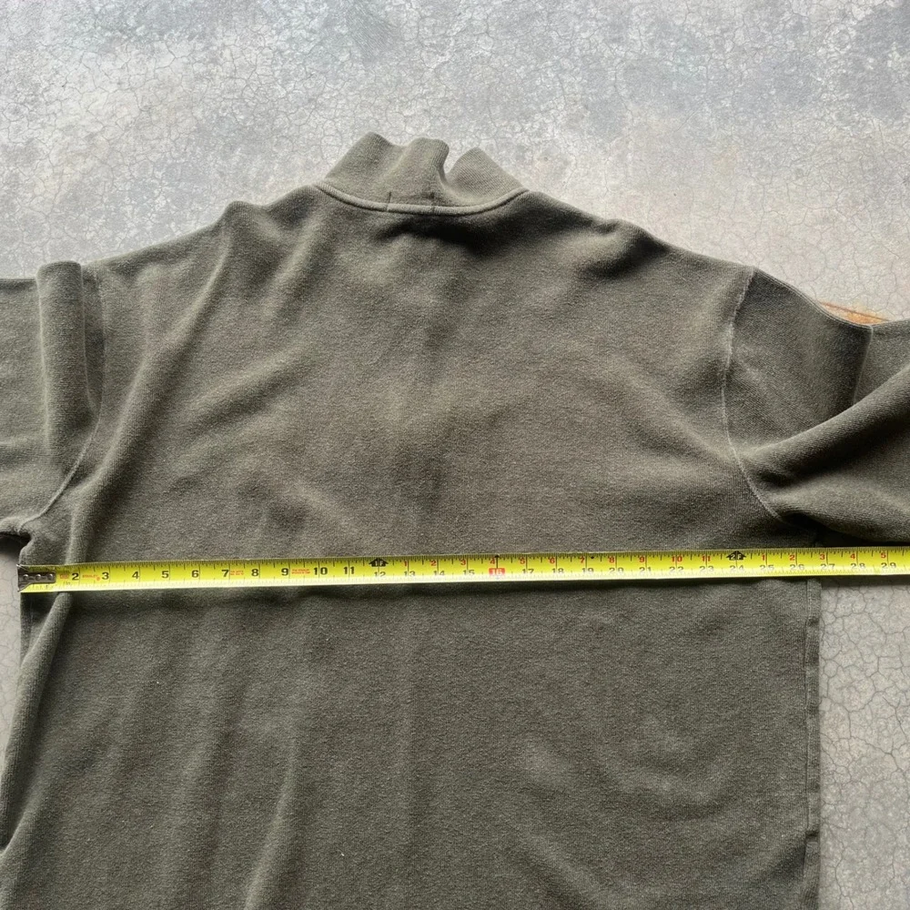 Polo Ralph Lauren Mens 2XB Big Olive Green Quarter Zip Pony Logo Sweater